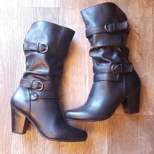 NWOT APT. 9 Black Mid Calf Heel Boots - Women